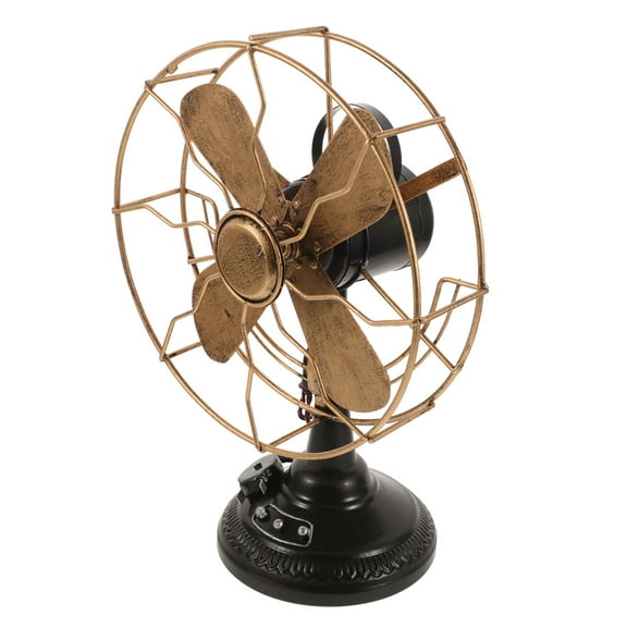 HOMOBABE Iron Fan 35x25x16in Antique Bronze Vintage Multi-Color Decor Fan Model
