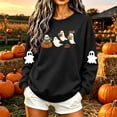 thumbnail image 4 of VKOYWKM Casual Halloween Sweatshirts Women Ghost Print Pullover Long Sleeve Crew Neck Oversized Sweatshirts Fall Sweatshirt, 4 of 6