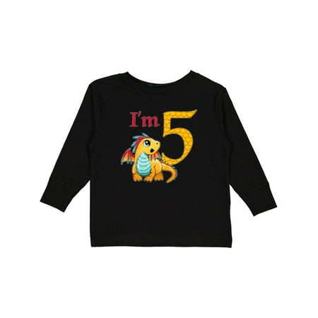 

Inktastic Gold and Red Baby Dragon Fifth Birthday Gift Toddler Boy or Toddler Girl Long Sleeve T-Shirt