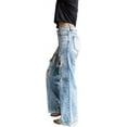 thumbnail image 2 of utcoco Women's Baggy Distressed Ripped Jeans Blue-20, 2 of 3