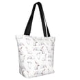 thumbnail image 2 of KLL Tote Bag for Women Rabbit Eating Print Shopping Grocery Reusable Bags for Office School Shopping Travel, 2 of 6