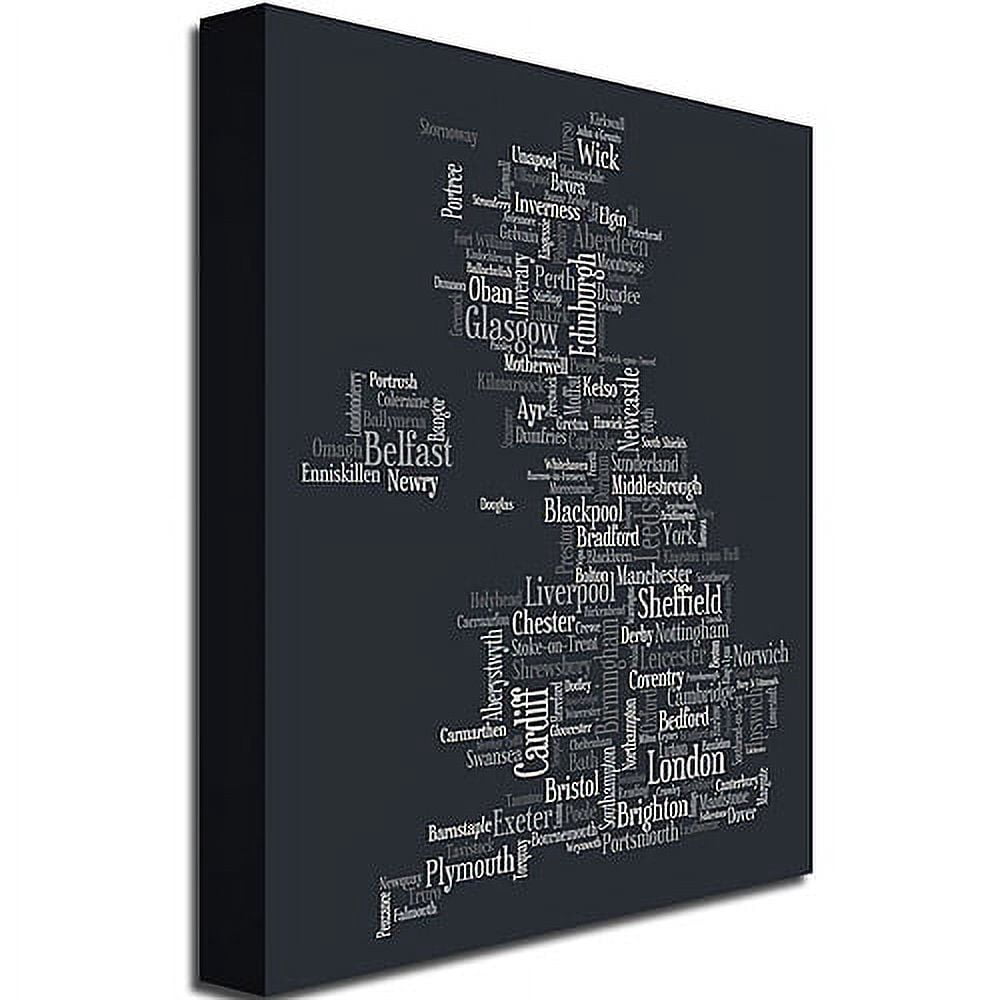 Trademark Art "UK Font Cities" Canvas Art by Michael Tompsett