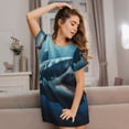 thumbnail image 3 of Naloa 3D Realistic Shark Print Women Nightgowns,Womens Loungewear,Short Sleeve Sleepwear,Comfy Ladies Nightdress, 3 of 6