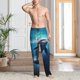 thumbnail image 2 of Fotbe Ice Blue Ocean Cute Dolphin Pantalones de Pijama para Hombre, Pantalones de Dormir, Pantalones de Casa con Cintura Ajustable y Bolsillos-Large, 2 of 6