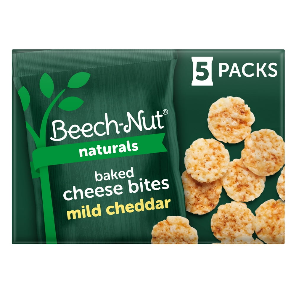BeechNut Baked Cheese Bites, Mild Cheddar Toddler Snack, 1.25 oz Box