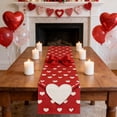 thumbnail image 4 of Valentine's Day Table Runner | Linen Kitchen Tablecloth Heat Insulation Placemat | 72x13 Inch Party Decoration for Dining Table, 4 of 7