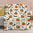 thumbnail image 4 of Pumpkin Blanket for Kids Boys Girls Fleece Lightweight Throws Blanket for Women Men Soft Flannel Blankets Decorations-40 x50, 4 of 6