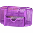 thumbnail image 2 of Mesh Pen Holder Desk Organizer Filing System Pen Holder Office Equipment Storage Box (Purple), 2 of 4