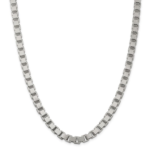 925 Sterling Silver 7mm Box Chain 22 Inch
