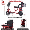 thumbnail image 3 of Red Foldable 3 Wheel Electric Mobility Scooter w/ Lithium Battery for 300 lbs, 700W, 20Miles, 3 of 7