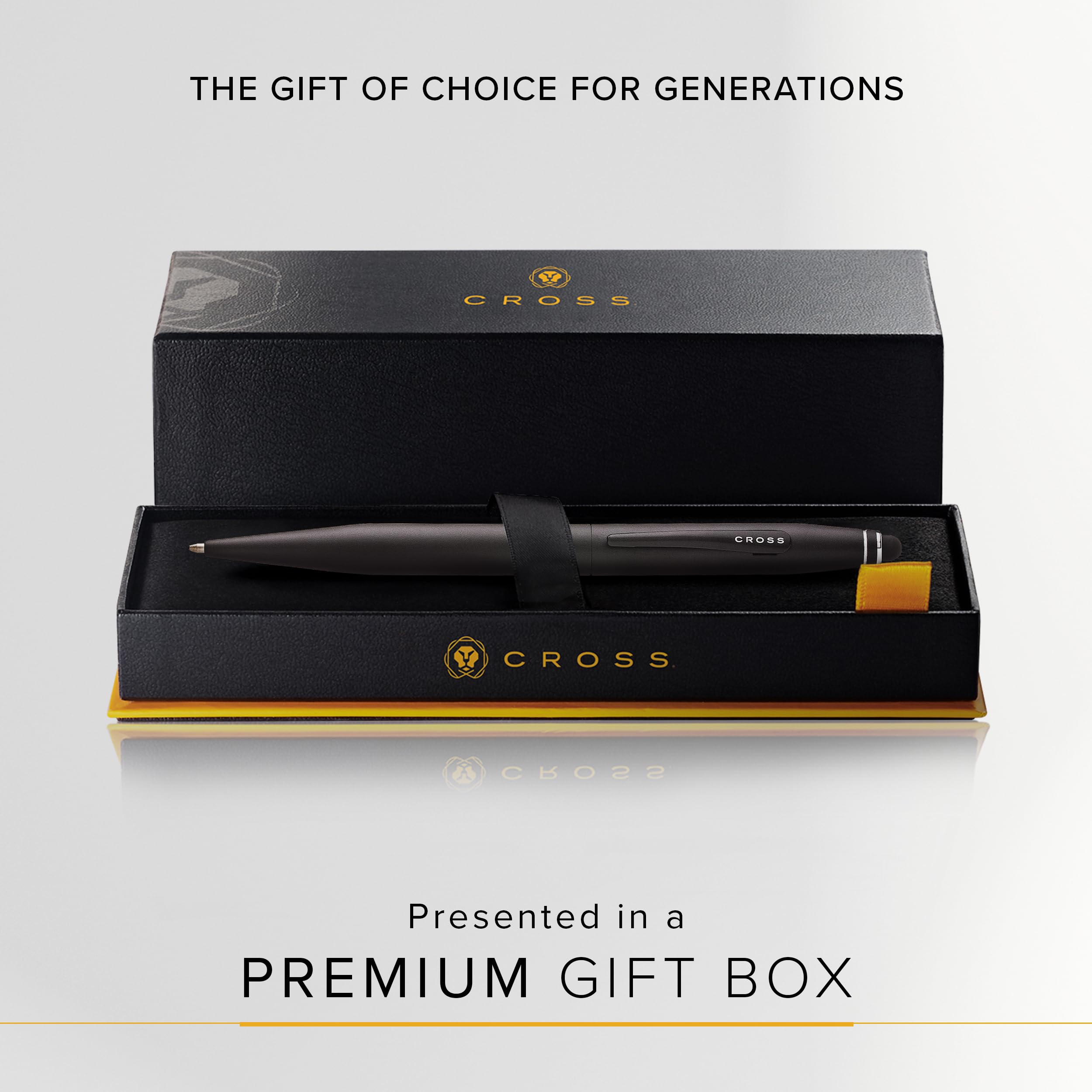 Cross Tech2 Refillable Ballpoint Pen, Medium Ballpen With Stylus, Includes Premium Gift Box - Satin Black