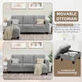thumbnail image 6 of Walsunny 76.4" Convertible Sectional Sofa, L Shaped Sectional Sofa with Side Pocket, 3 Seat Sofa Couch with Storage Ottoman for Small Living Room, Apartment, Bedroom, Light Gray, 6 of 14