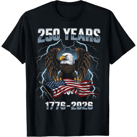 Patriotic Eagle and Flag 250 Years 1776-2026 Mens T-Shirt