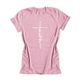 thumbnail image 1 of T-Shirt Col Rond Imprimé Croix Foi pour Femmes, 1 of 9