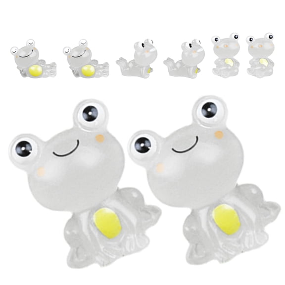 FELTECHELECTR 8Pcs Cute Resin Frog Ornament with Smooth Finish for Study Room and Garden