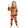 thumbnail image 4 of PFWOWB 2 Piece Kids Mummy Graphic Pajama Set with Long Sleeve Top and Printed Pants (Orange,2-3 Years), 4 of 4