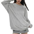 thumbnail image 3 of jinghuiyue Womens Sweatshirts Casual Crewneck Oversized Long Sleeve Pullover Hoodies Tops M, 3 of 8