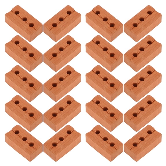Hemoton  50 Pcs Mini Bricks Miniature Fake Building Materials Light Brown