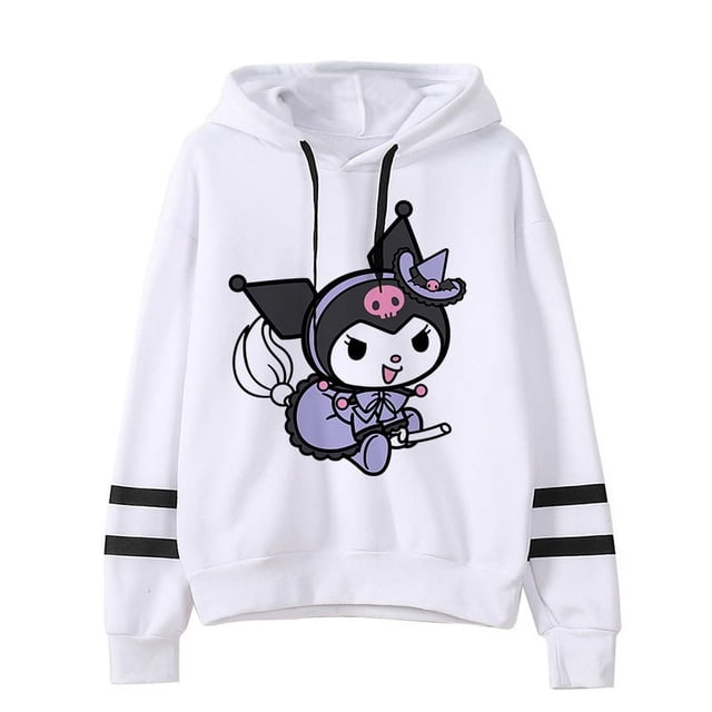 Ropa divertida de moda Kuromi Sudadera con capucha Sanrio Kuromi Mujer Manga Sudadera Harajuku Mujer Sudaderas con capucha Sudaderas con capucha