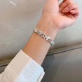 thumbnail image 5 of Band for Apple Watch 38/40/41/42mm(S10) for Women Girls, Sparkly Diamond Flower Metal Strap for iWatch Series 10 9 8 7 6 5 4 3 2 1 SE Ultra Elegant Stylish Bracelet Strap, Silver, 5 of 8