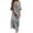 Gray, variant on CFLVAEK Cotton Linen Summer Dresses for Women 2025 Vacation Beach Maxi Dress Plus Size Notch V Neck Dress with Pocket Striped Print Long Sleeve Long Dress Green XXXXL