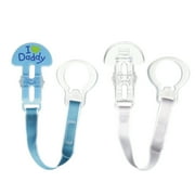 MAM Pacifier Clips, Baby Pacifier Clip, ?I Love Daddy? Design Collection Pacifier Clip, Boy, 2-Count