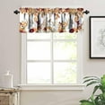 thumbnail image 5 of Autumn Pumpkin Valance Curtains, Watercolor Fall Leaves Maple Leaf Pumpkins Harvest Thanksgiving Farmhouse Window Treatment Valances for Kitchen Living Room Bedroom, 54x18 Inch, 5 of 6
