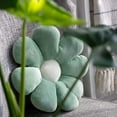 thumbnail image 2 of 15.7'' Flower Shaped Throw Pillow, Soft Decorative Cushion for Sofa, Bed, and Floor Seating, Green, 2 of 8