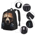 thumbnail image 2 of Fotbe Urban Bear With Headphones Pattern Student Backpack –School backpack Large Capacity Durable and Ergonomic Backpack with Laptop Compartment and Multiple Pockets, 2 of 6
