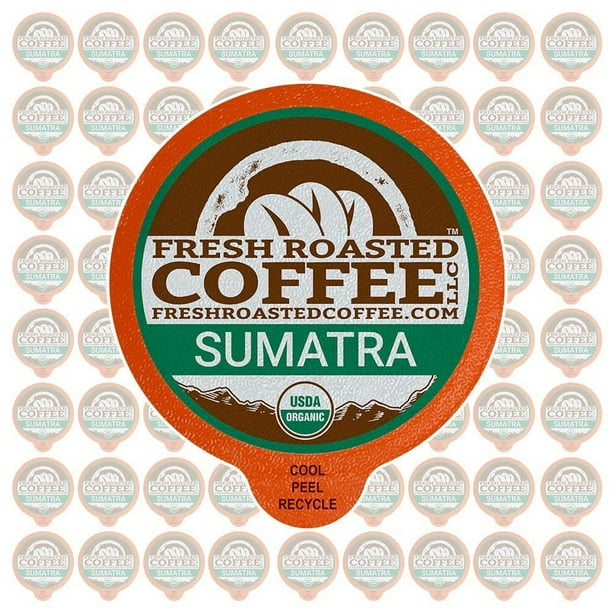 Fresh Roasted Coffee, Organic Sumatra Coffee Pods, Medium Roast, Kcup
