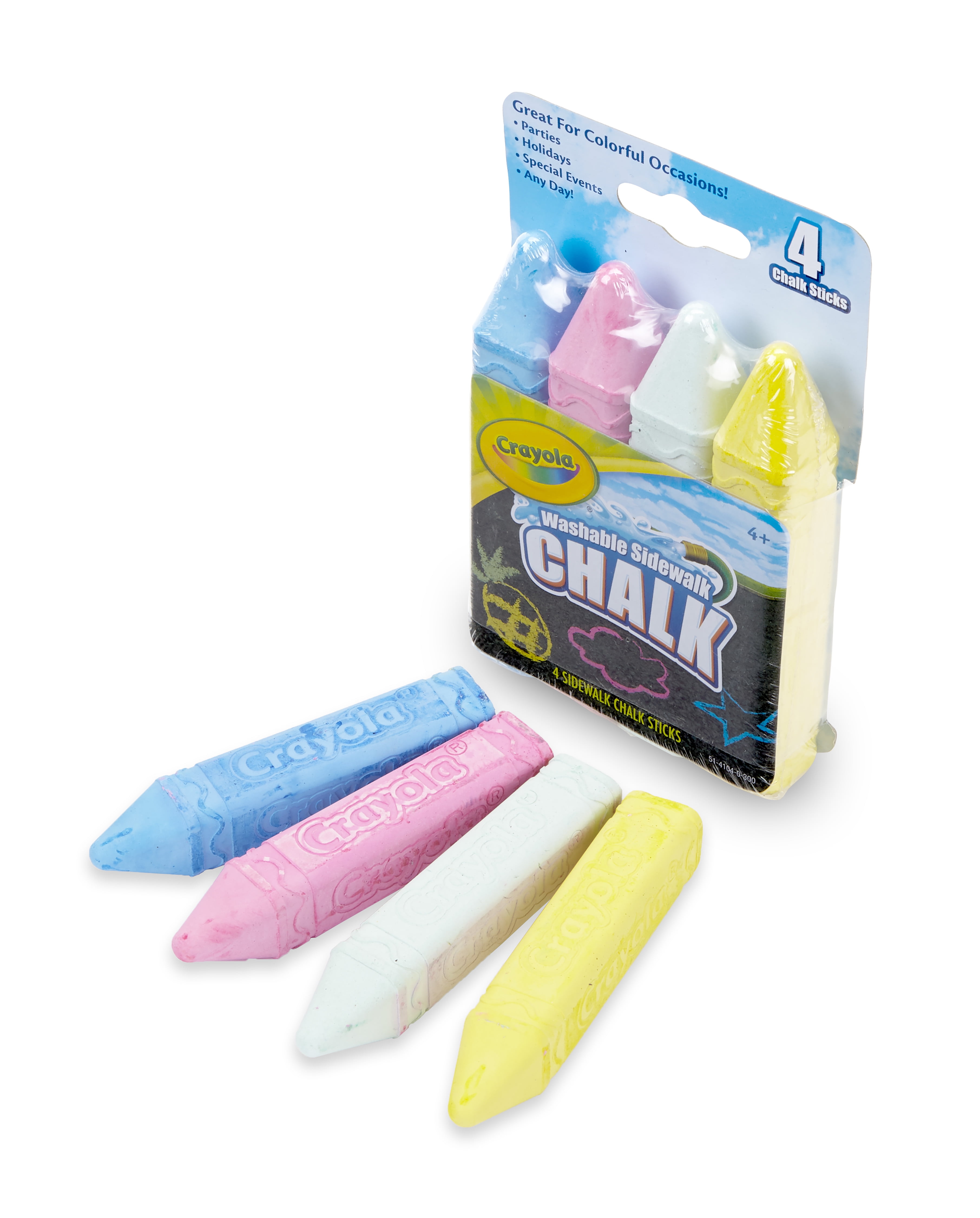 Crayola Washable Sidewalk Chalk, 4 Count Outdoor Art Tools
