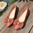 thumbnail image 5 of hoksml Women's Rhinestone Bow Ballet Flats, Round Toe Soft Leather Slip On Casual Walking Flat Shoes, 5 of 9