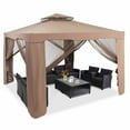 thumbnail image 1 of Costway 10'x 10'2-tier Canopy Gazebo Tent Outdoor Netting Picnic Party Sun Shade, 1 of 10