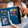 thumbnail image 5 of ELEHOLD Case for iPhone 16,  Large Space PU Leather Wallet Case with Zipper Pocket & Kickstand & Wrist Strap,Blue[Color], 5 of 6