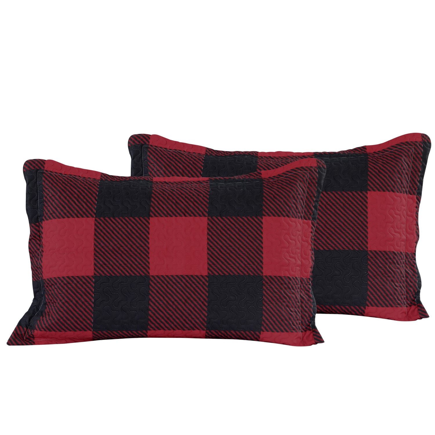 Marina Decoration Rich Printed Embossed Pinsonic Coverlet Bedspread Ultra Soft Bedding Summer Quilt Set with Shams, Red Black Plaid Pattern