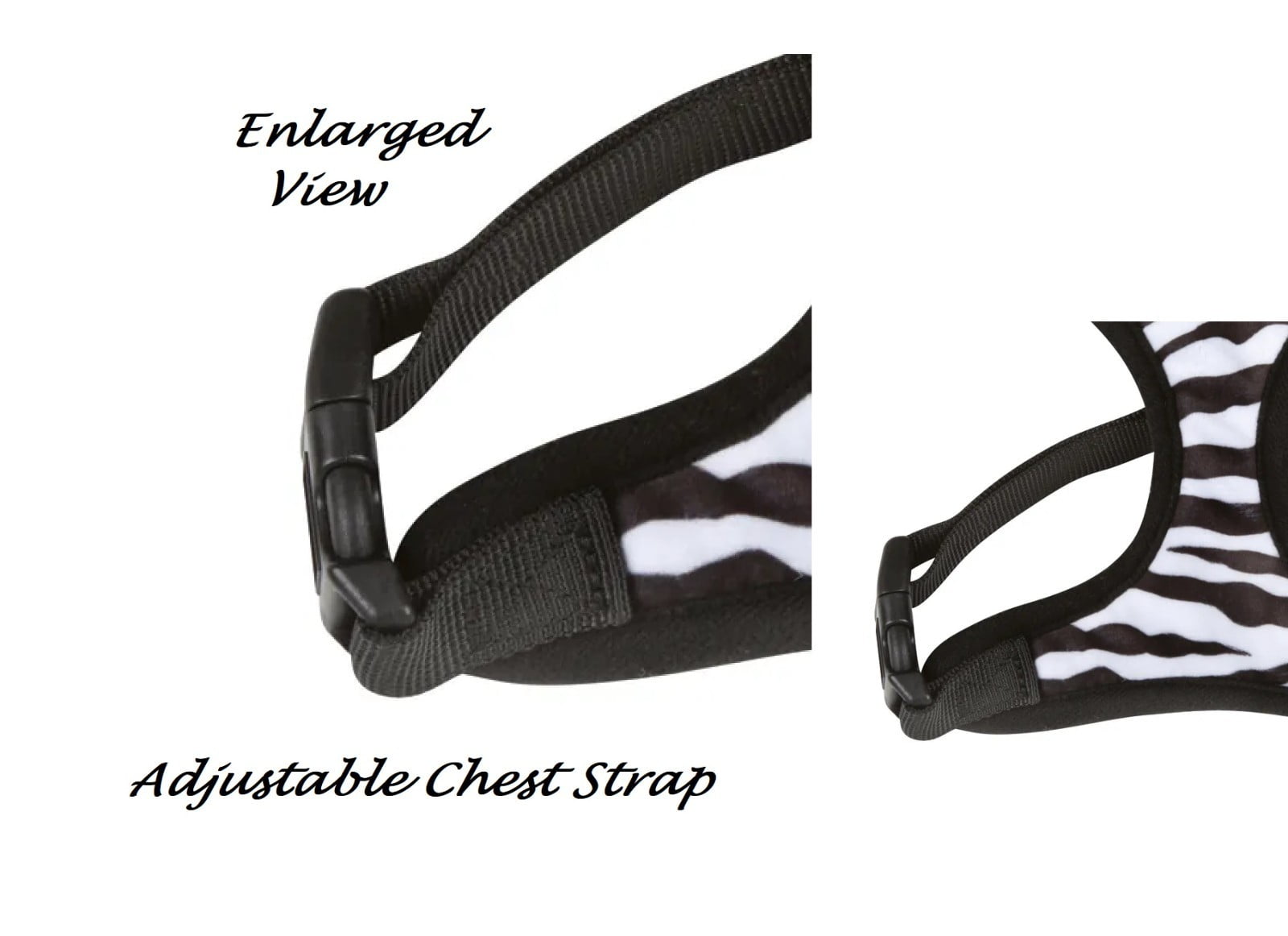 Small Breed Dog Harness Cheetah or Zebra Plush Adjustable Chest Strap and D Ring (Cheetah - Medium)