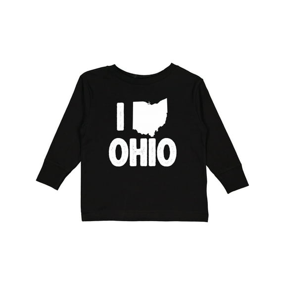Inktastic I Love Ohio with State Silhouette Boys or Girls Long Sleeve Toddler T-Shirt