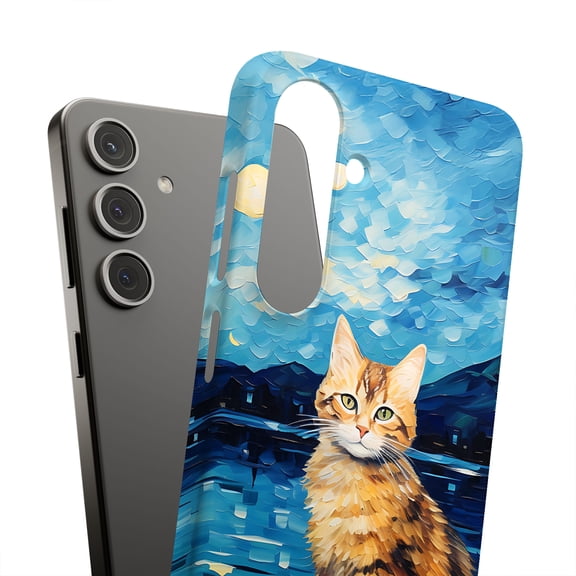 For Samsung Galaxy S25 Plus, Hard Shell, Cat Night 5 Print, USA
