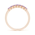 thumbnail image 2 of ANGARA Natural Half Eternity Seven Stone Amethyst Wedding Ring in 14K Rose Gold for Women (Size-2.5mm) | February Birthstone, Birthday, Anniversary, Jewelry Gift for Women | Natural Amethyst Ring, 2 of 9