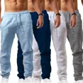 thumbnail image 2 of Pantalones Casuales De Lino De Algodón Para Hombres Playa, 2 of 5