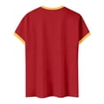 thumbnail image 4 of Women's Football Graphic T-Shirt, Women's Fashion V-Neck Short Sleeve T-Shirt with Letter Print for Casual Wear for Soccer Tournament 2026 Red Size: M, 4 of 5
