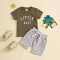 thumbnail image 2 of Fsqjgq Baby Boy Clothes 3Y Boys Fashion Pajamas Baby Boy Summer Clothes Funny Letter T Shirt Elastic Waist Pockets Shorts Set 2 Piece Outfit Toddler Crewneck Tees Shorts Outfits Boys 2T Fall Clothes, 2 of 4