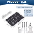 thumbnail image 2 of 3W Solar Panels for Security Camera, 5V 0.6A USB Solar Panel Charger with Micro USB & USB-C Port, White, 2 of 6