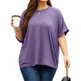 thumbnail image 2 of Short Sleeve Women Oversized T-Shirt Summer Casual Loose Tee Tops, 2 of 7