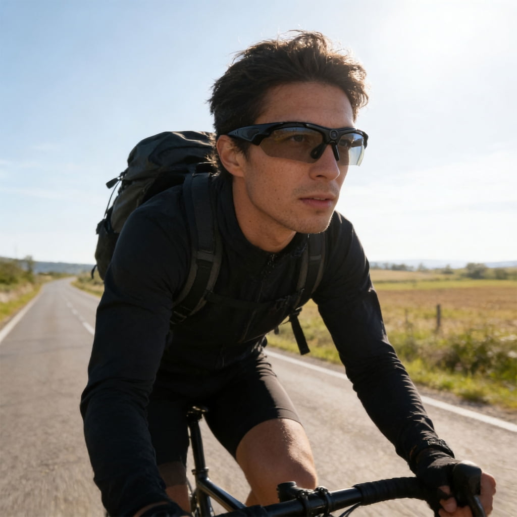 MOMOJIA Action Camera Glasses for Cycling Driving Fishing Full Resolution Video Registering