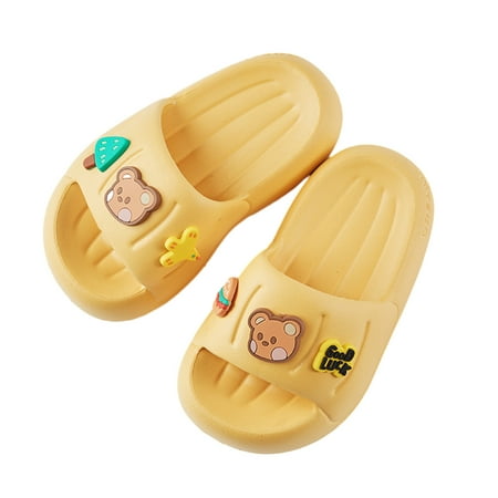 Meresysid Toddler Kids Boys Girls Casual Shower Shoes EVA Summer Children s Slippers Girls Home Non-slip Baby Sandals Slippers Boys Slippers Girls Sandals Yellow