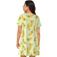 thumbnail image 3 of Hirioo Bananas for Women's Nightdress Comfortable Short Sleeve Nightwear Casual Sleep Dress, 3 of 8
