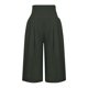 thumbnail image 4 of Pantalones capri casuales con cintura elástica y efecto lino para mujer - Pantalones deportivos de color liso con tejido crepé lavado para un uso diario cómodo, 4 of 5