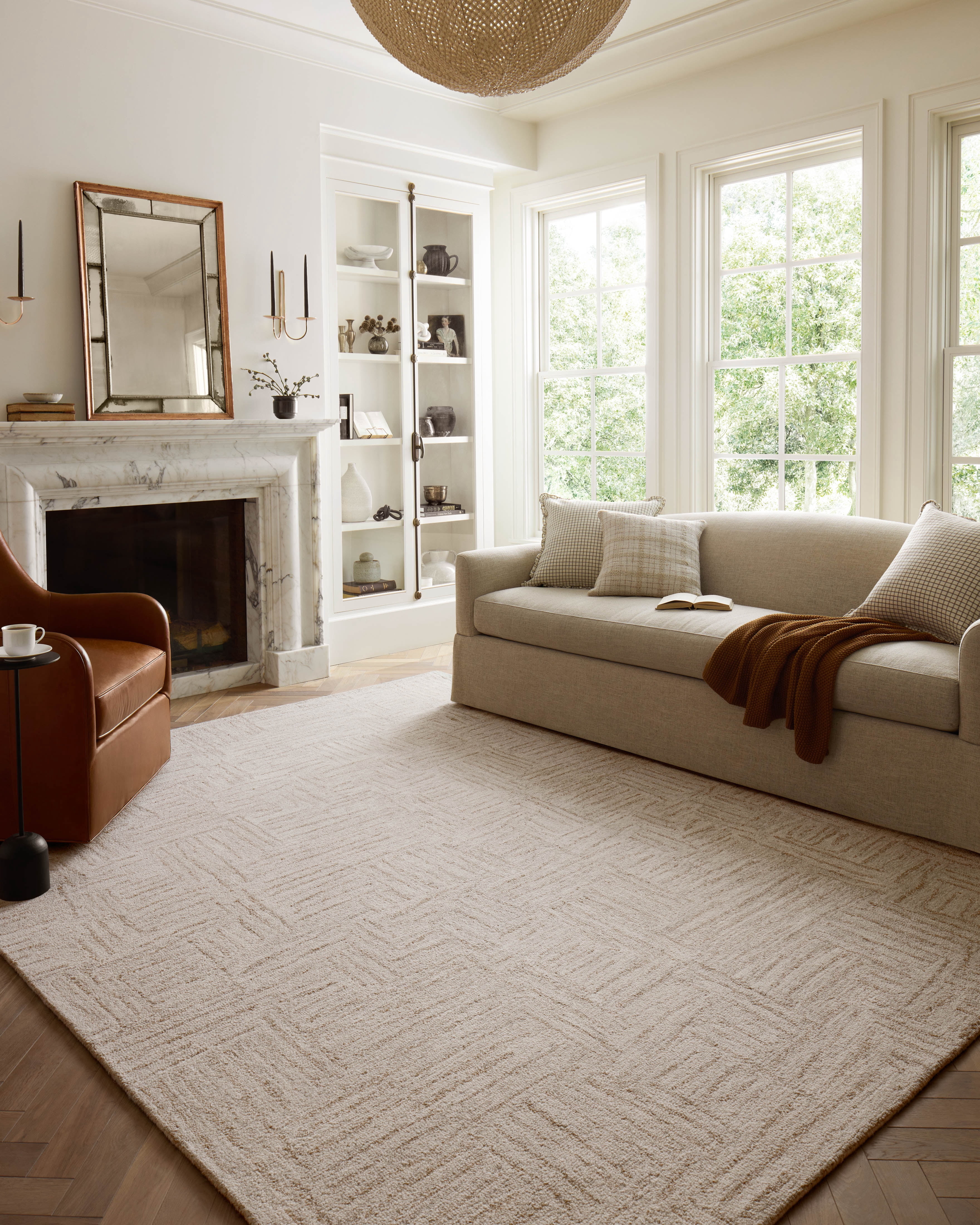 Chris Loves Julia x Loloi Polly Smoke / Sand 8'-6" x 11'-6" Area Rug