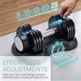 thumbnail image 3 of LifePro 5in1 Adjustable Dumbbells Set – 25 lb Each Quick Adjust Weights Dumbbells with Rack for Home Gym & Strength Training - Black, 3 of 9
